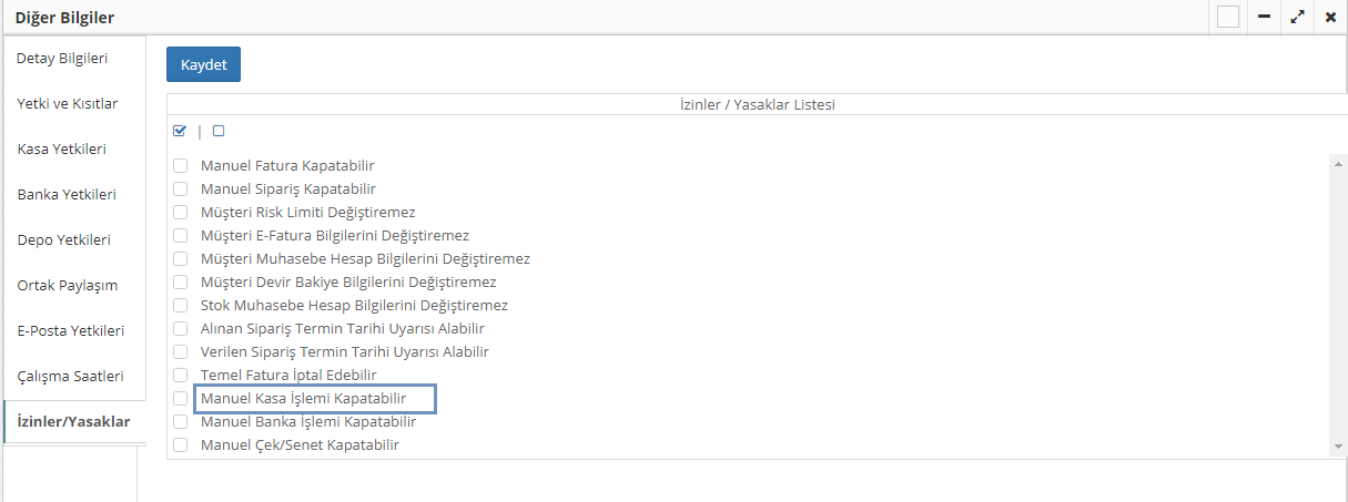 manuel kasa kapatabilir